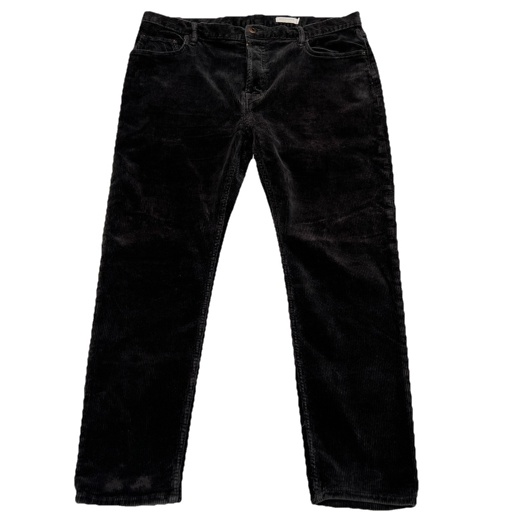 AllSaints Dean Black Grey Corduroy Pants Mens 36(Measures 36x26) Slim Crop